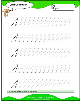 okul öncesi çizgi çalışma sayfaları